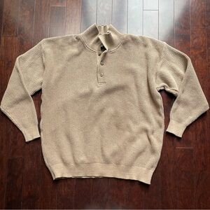 Vantage Club Collection VCC tan pullover sweater 100% cotton knit size XL